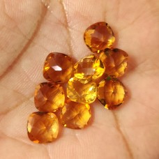 Citrine 8x8mm cushion checkerboard cut 1.69 cts